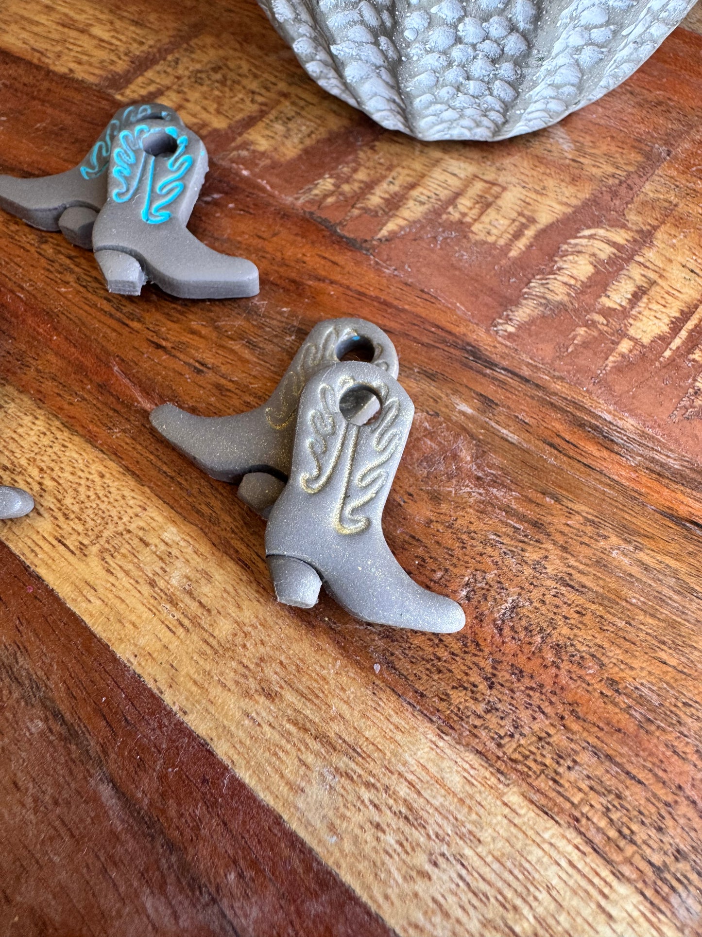 Cowboy Boot Lever Back Hoop Charms