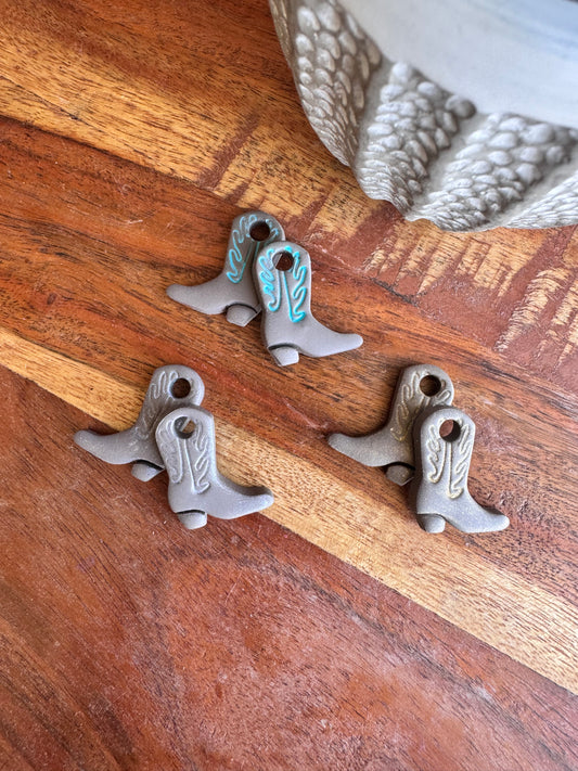 Cowboy Boot Lever Back Hoop Charms