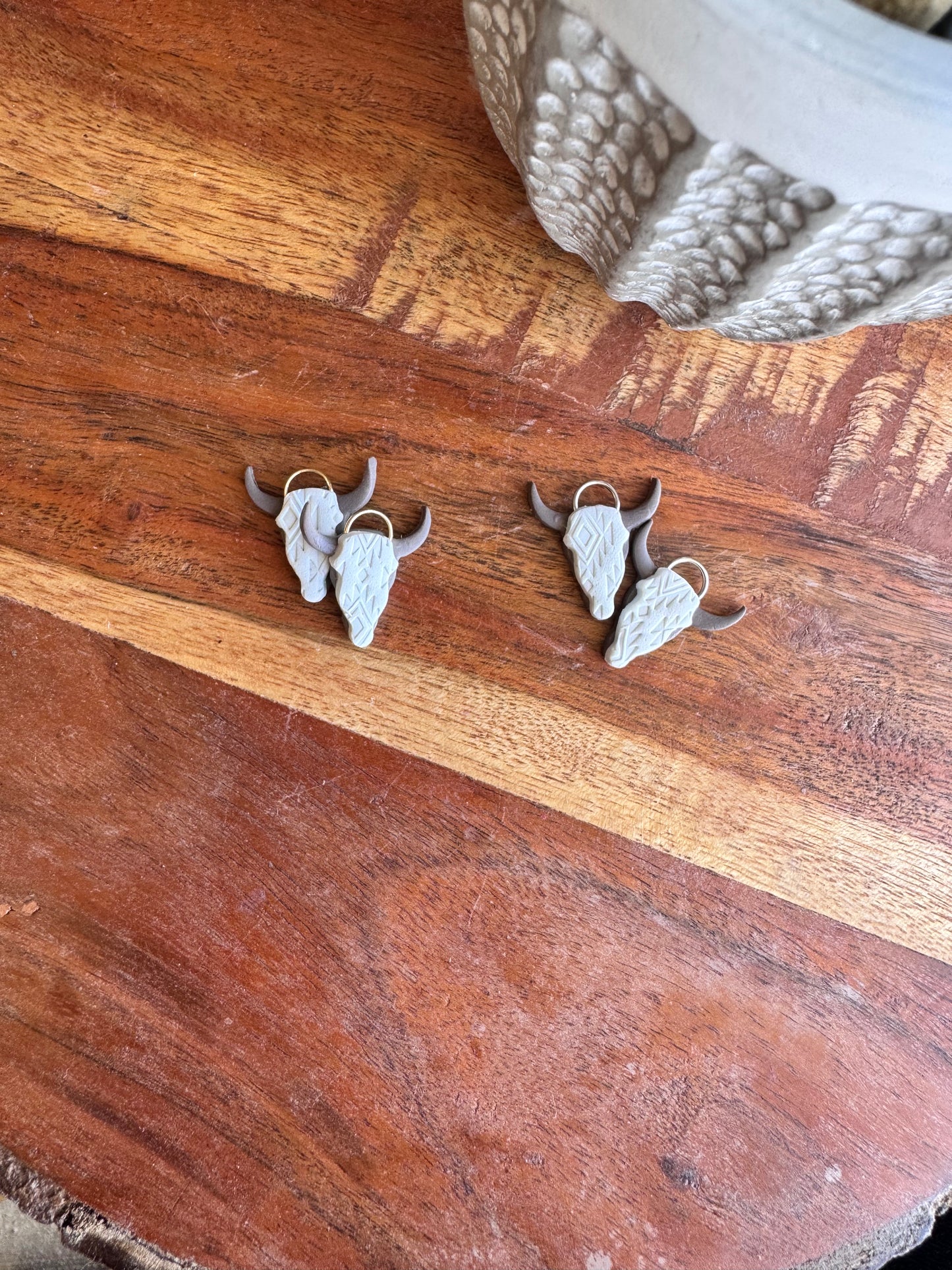 Longhorn Lever Back Hoop Charms