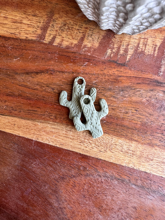 Cactus Lever Back Hoop Charms