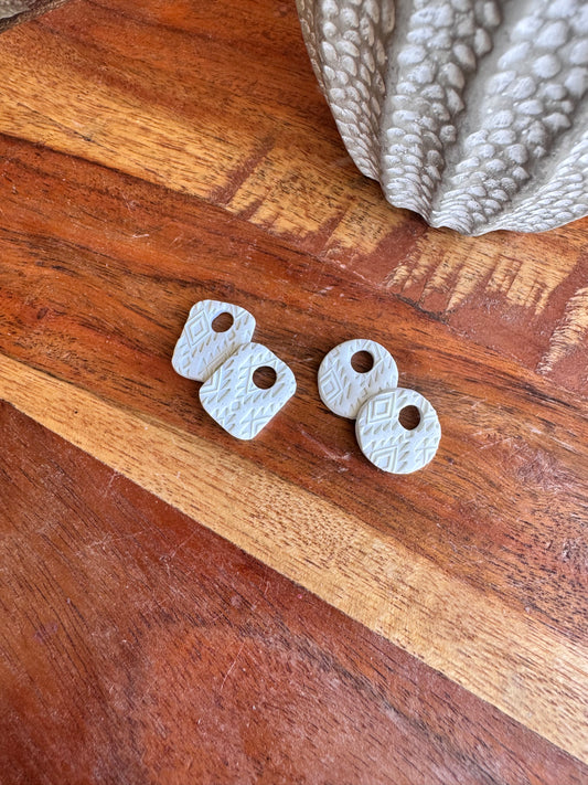 Aztec Textured Lever Back Hoop Charms