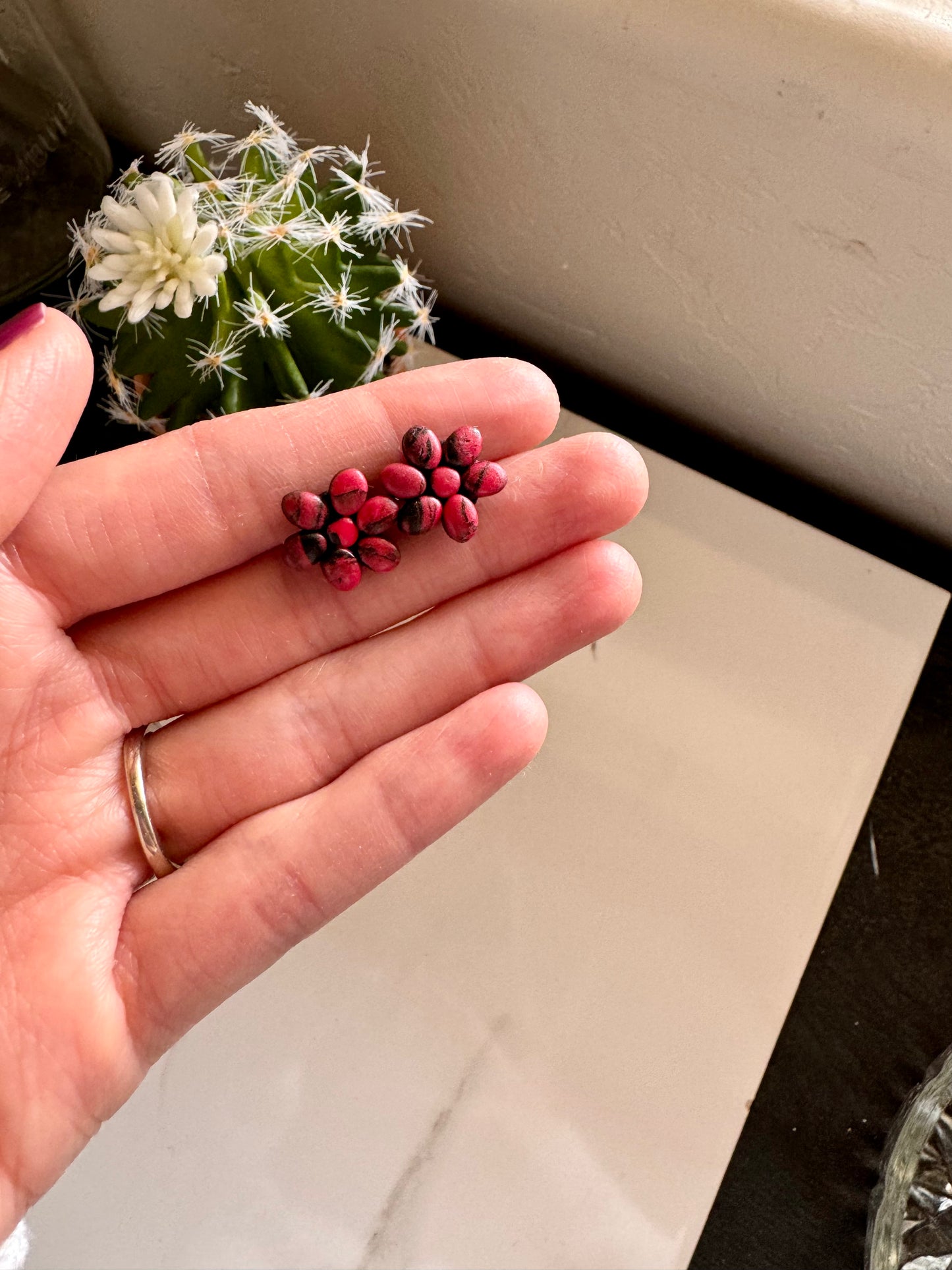 Faux Stone Blossom Studs