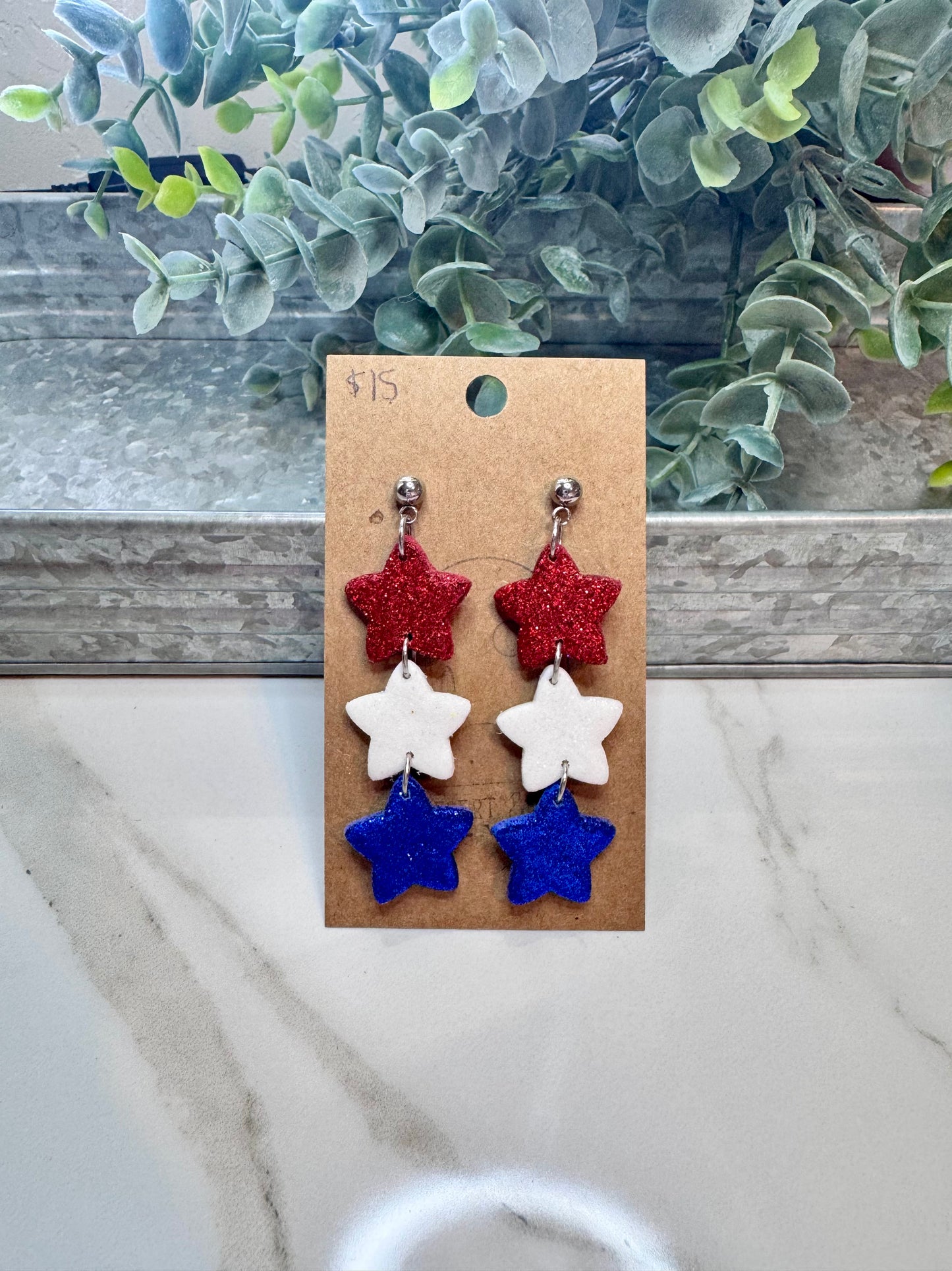 Glitter Star Trio Earrings