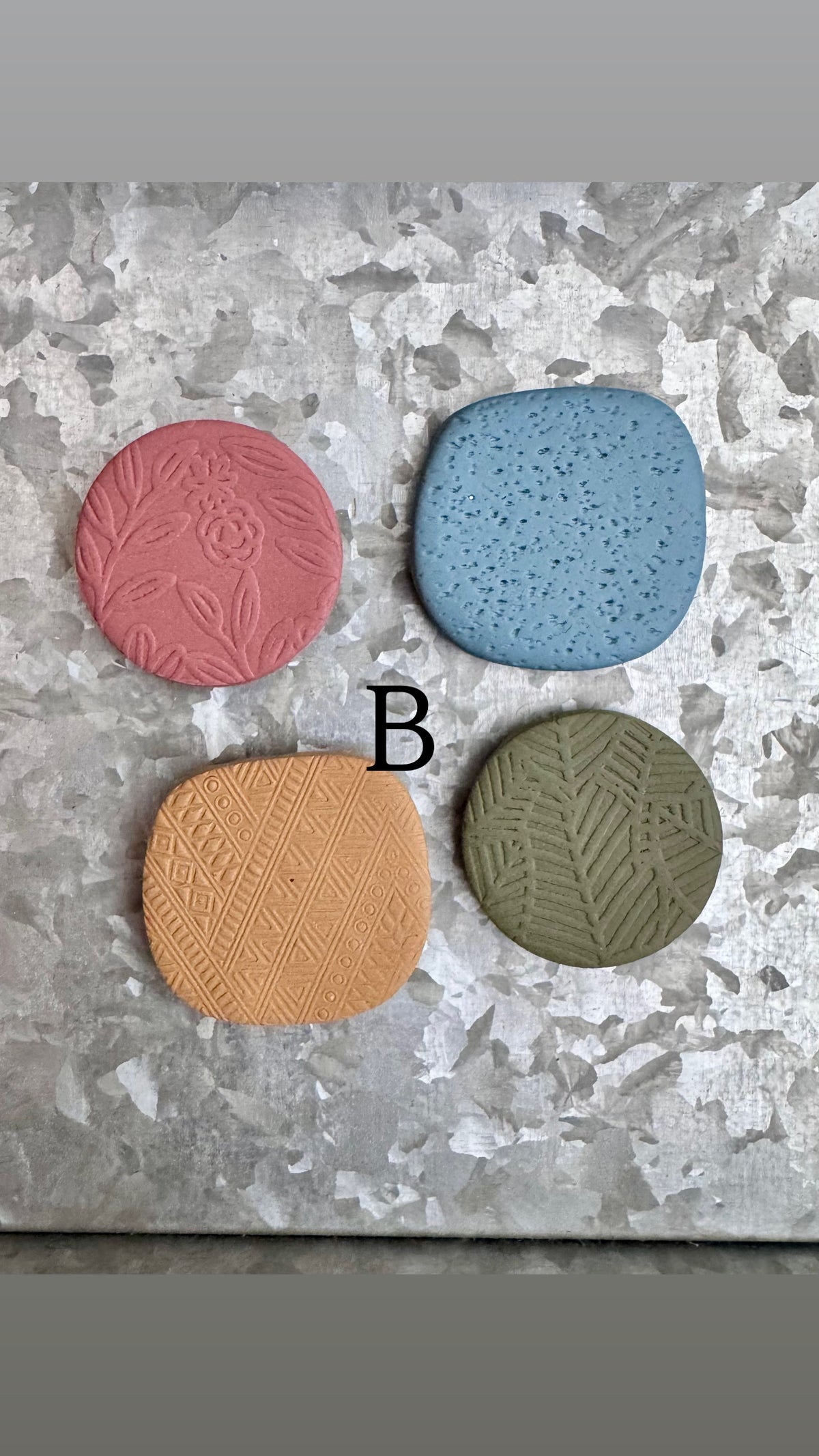 Boho Textured Clay Magnets (4 piece)