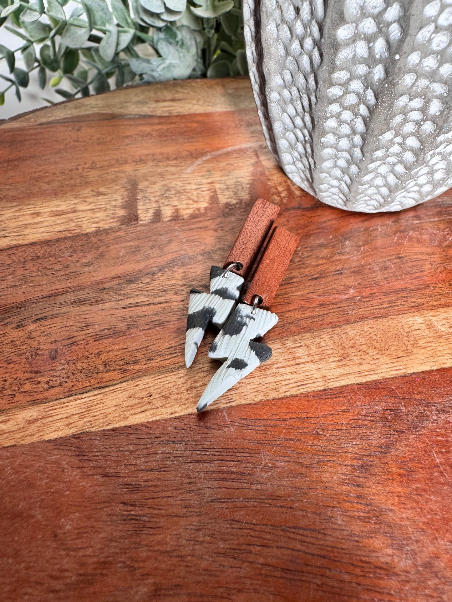 Cow Print Bolt Dangles