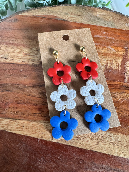 Americana Flower Trio Dangles