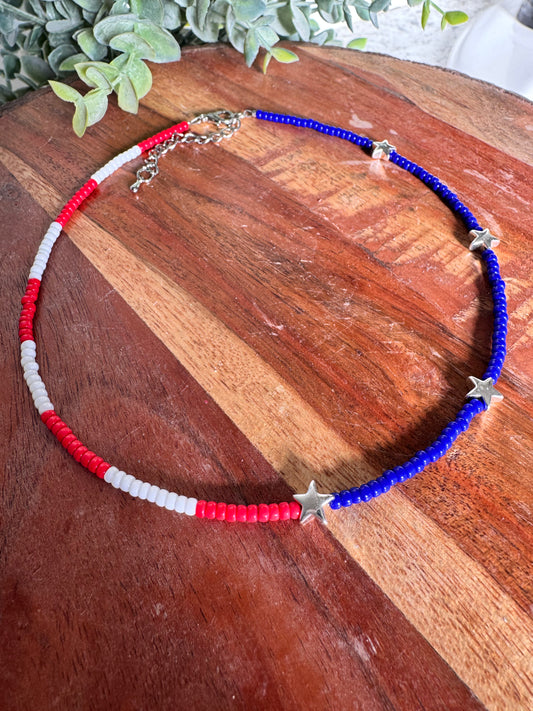 Americana Seed Bead Necklace