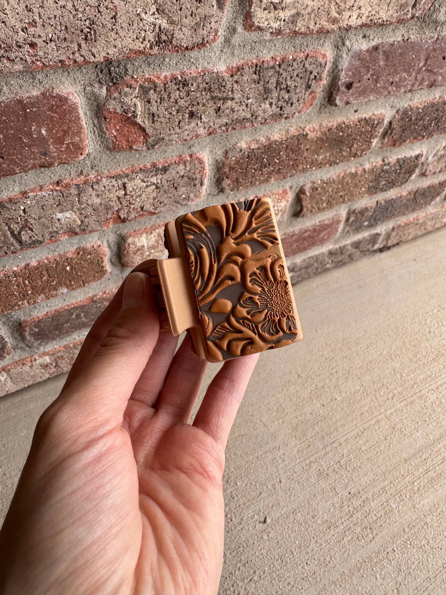 Two-Inch Clay Embellished Claw Clips
