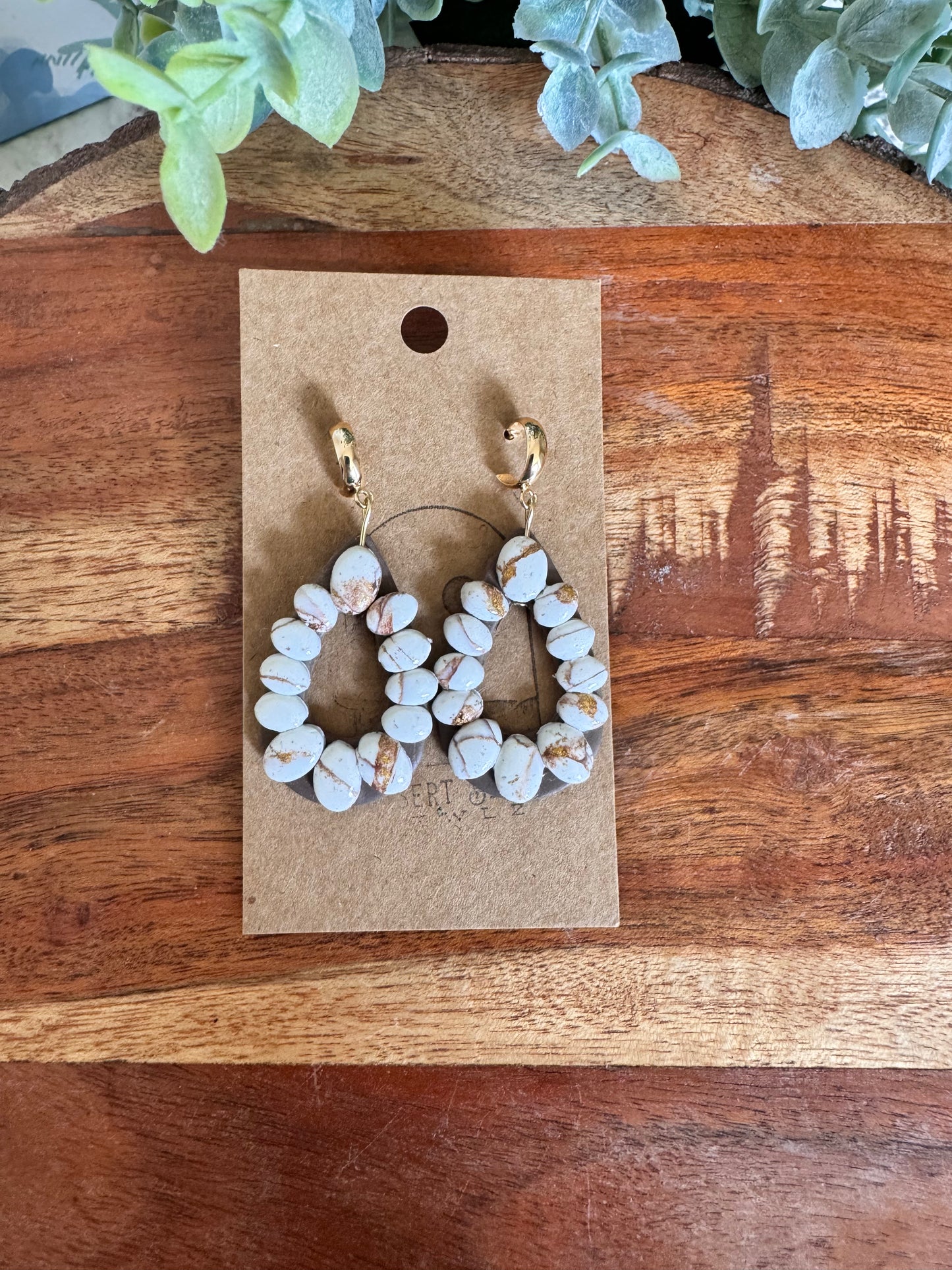 Faux Stone Teardrop Earrings