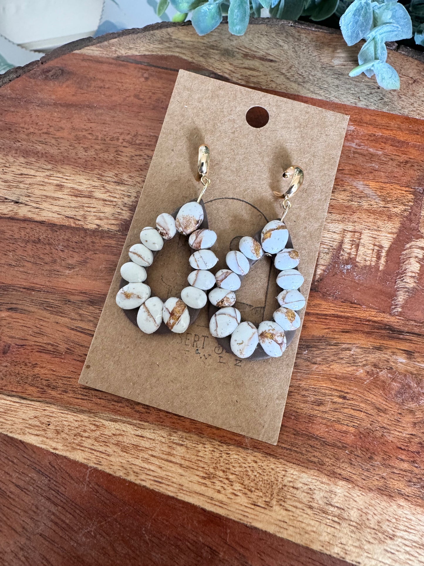 Faux Stone Teardrop Earrings