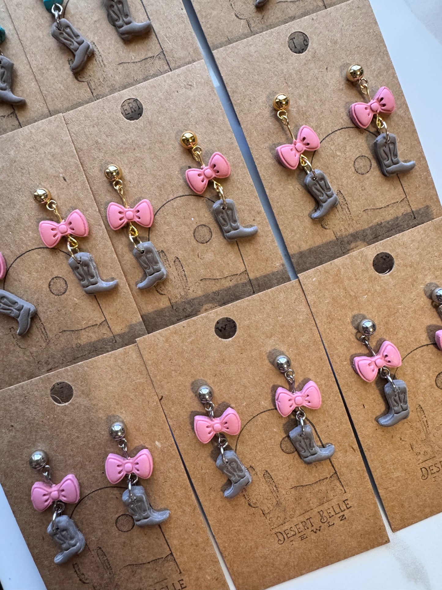 Dainty Boots + Bows Dangles