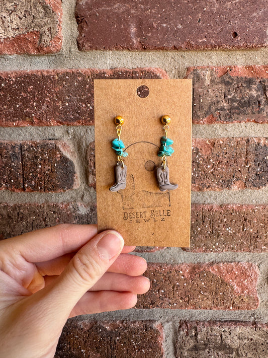 Dainty Boots & Turquoise Dangles