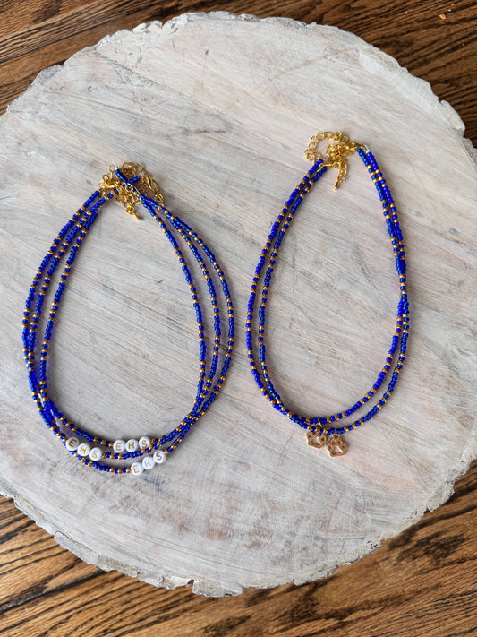 Blue & Gold School Spirit Chokers