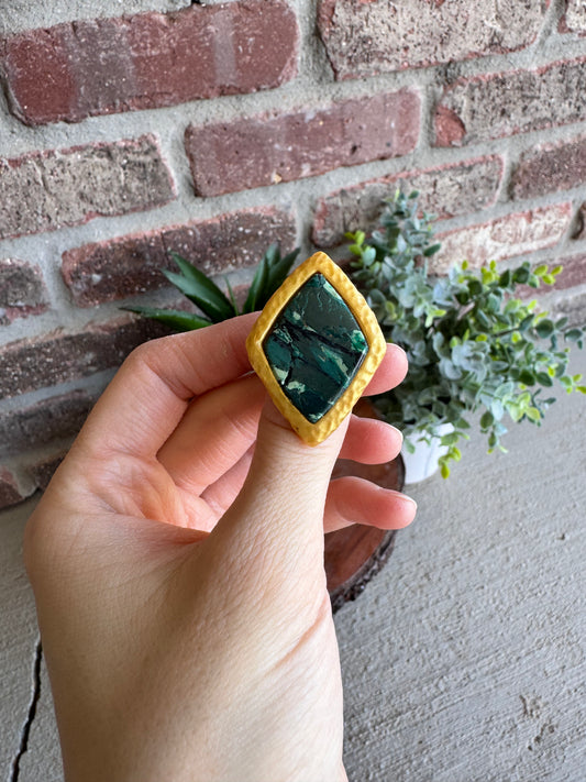 Marbled Diamond Adjustable Ring
