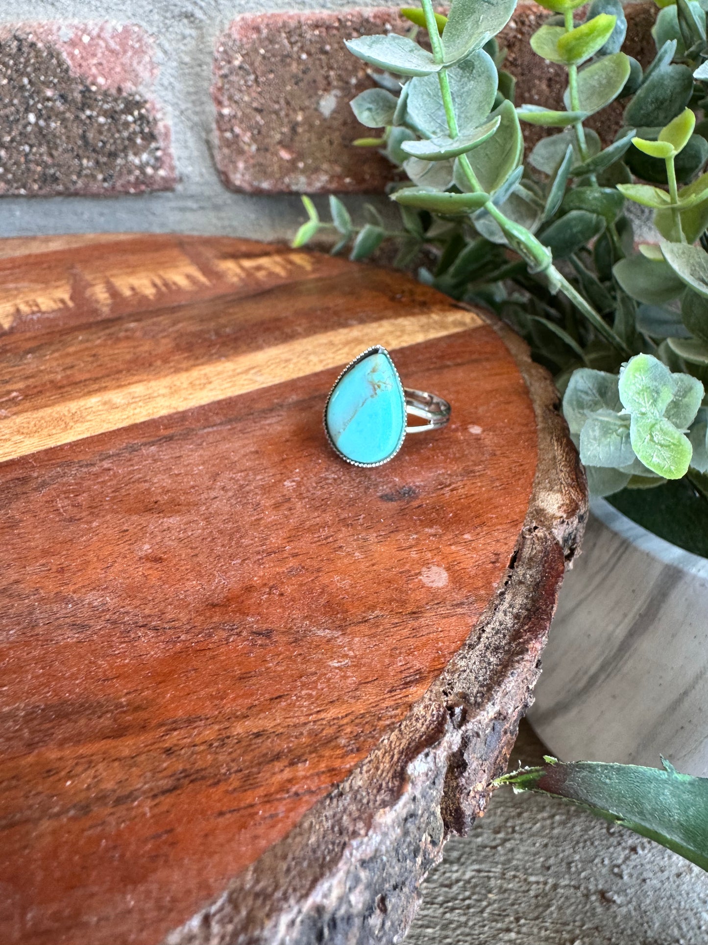 Clay Turquoise Teardrop Ring
