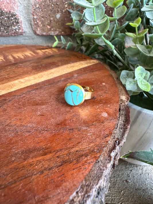 Clay Turquoise Gold Ring