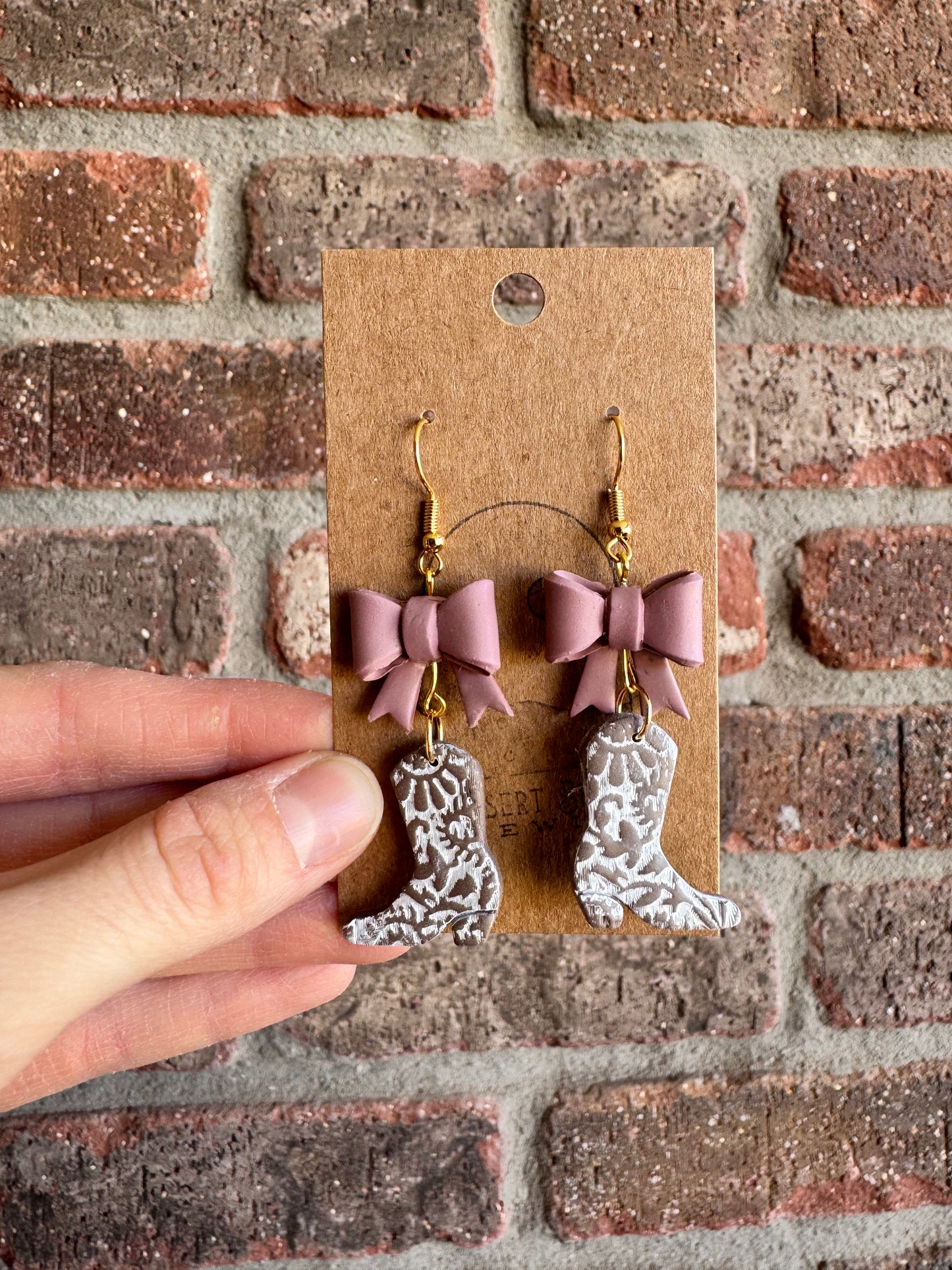 Distressed Cowgirl Boot Earrings