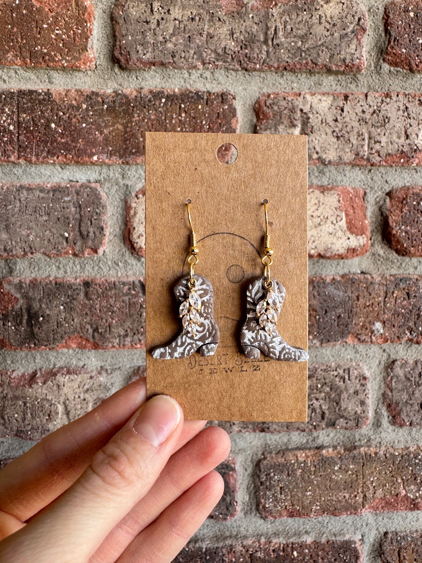 Distressed Cowgirl Boot Earrings