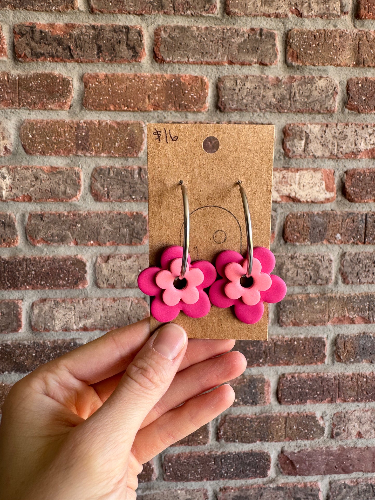 Chunky Flower Hoops