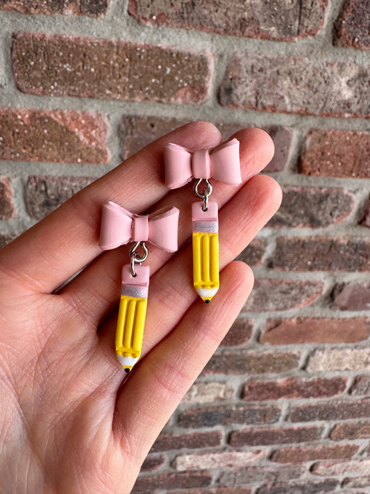 Pencil & Bow Dangles