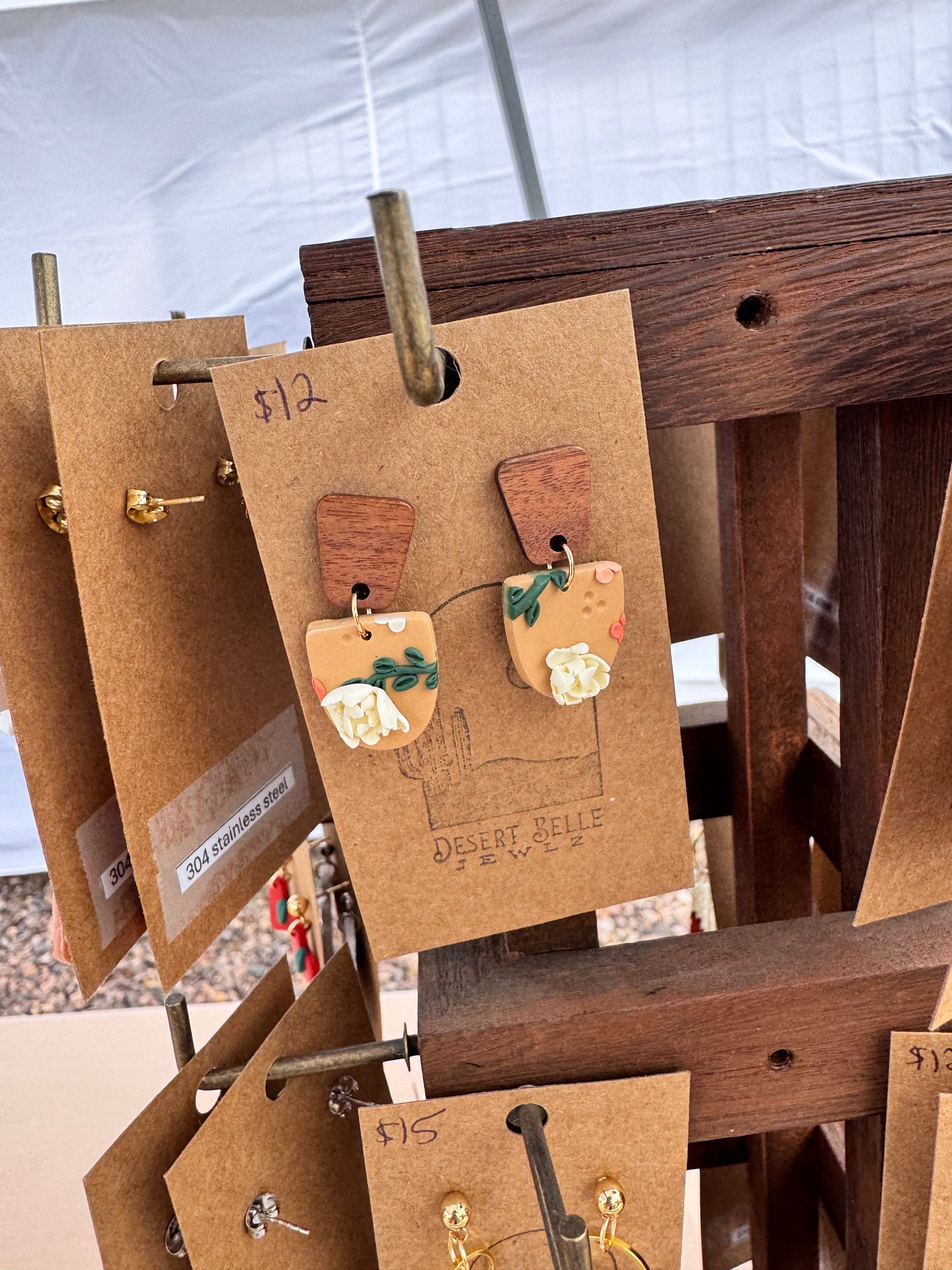 Floral Slab Earrings