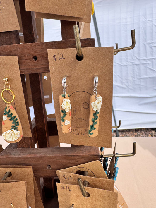 Floral Slab Earrings