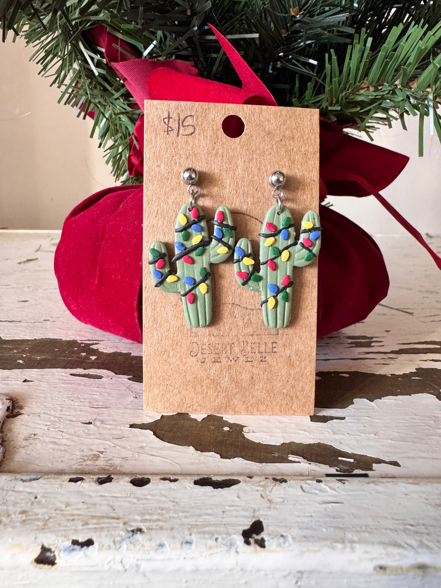 Christmas Cactus Earrings