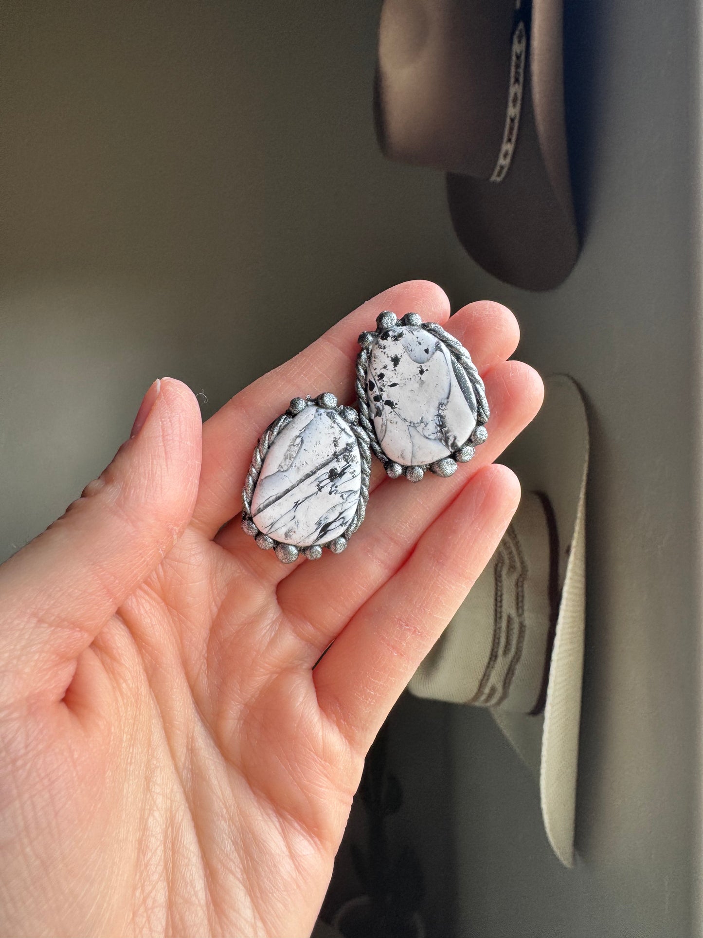 Faux White Buffalo Studs