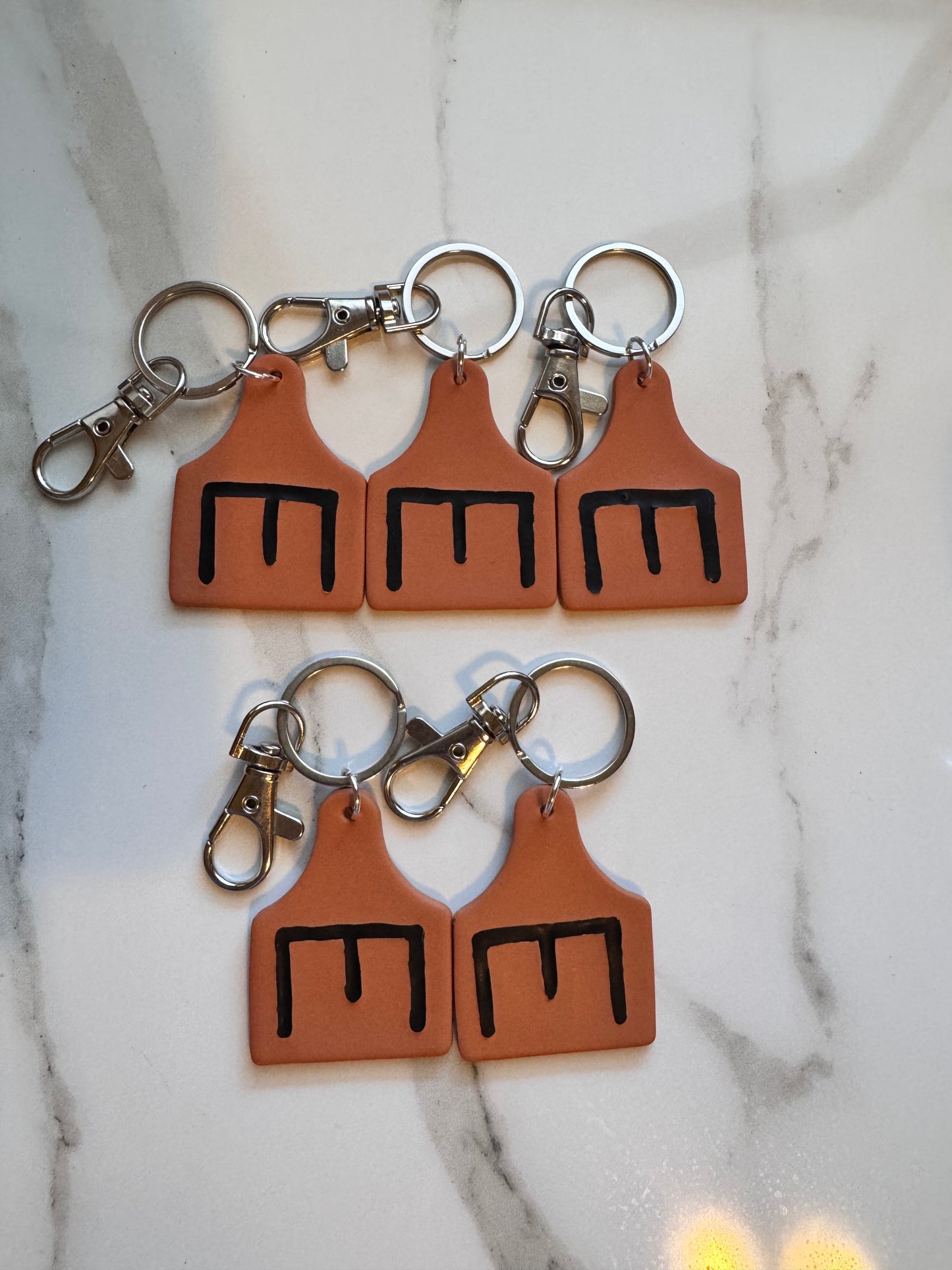 Custom Branded Cow Tag Key Ring