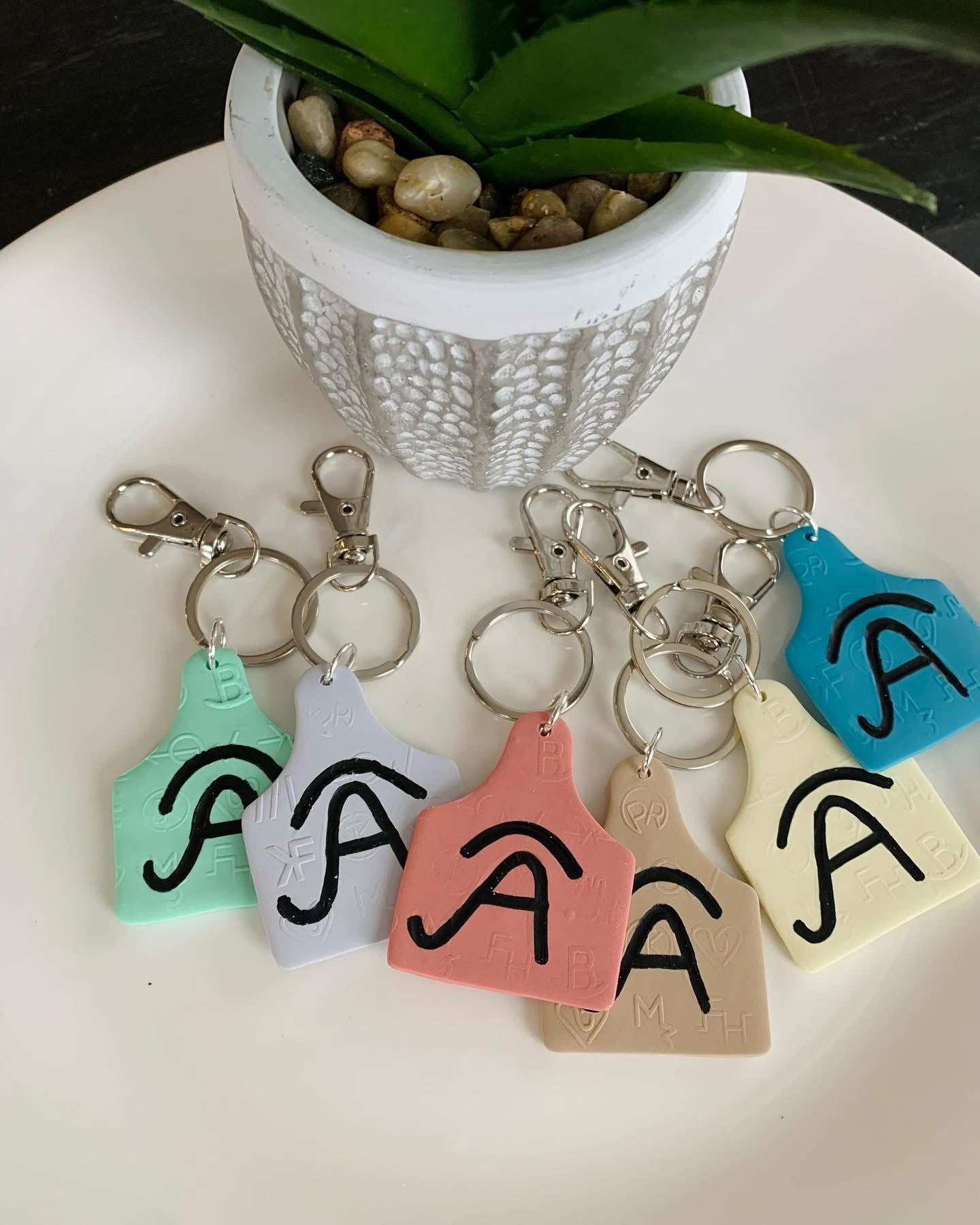 Custom Branded Cow Tag Key Ring