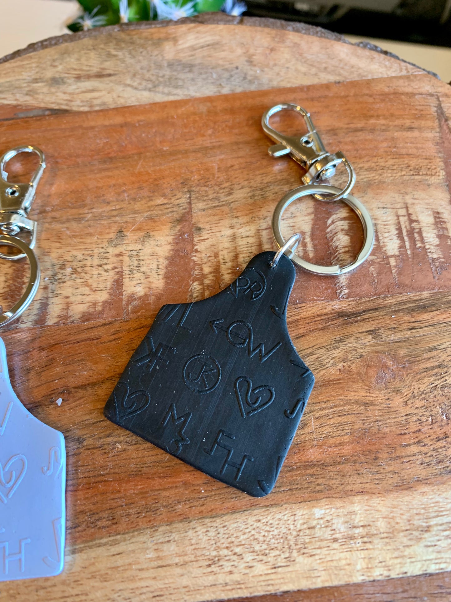 Cow Tag Key Ring