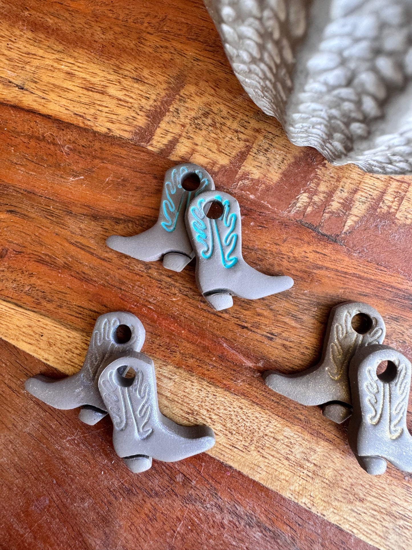 Cowboy Boot Lever Back Hoop Charms
