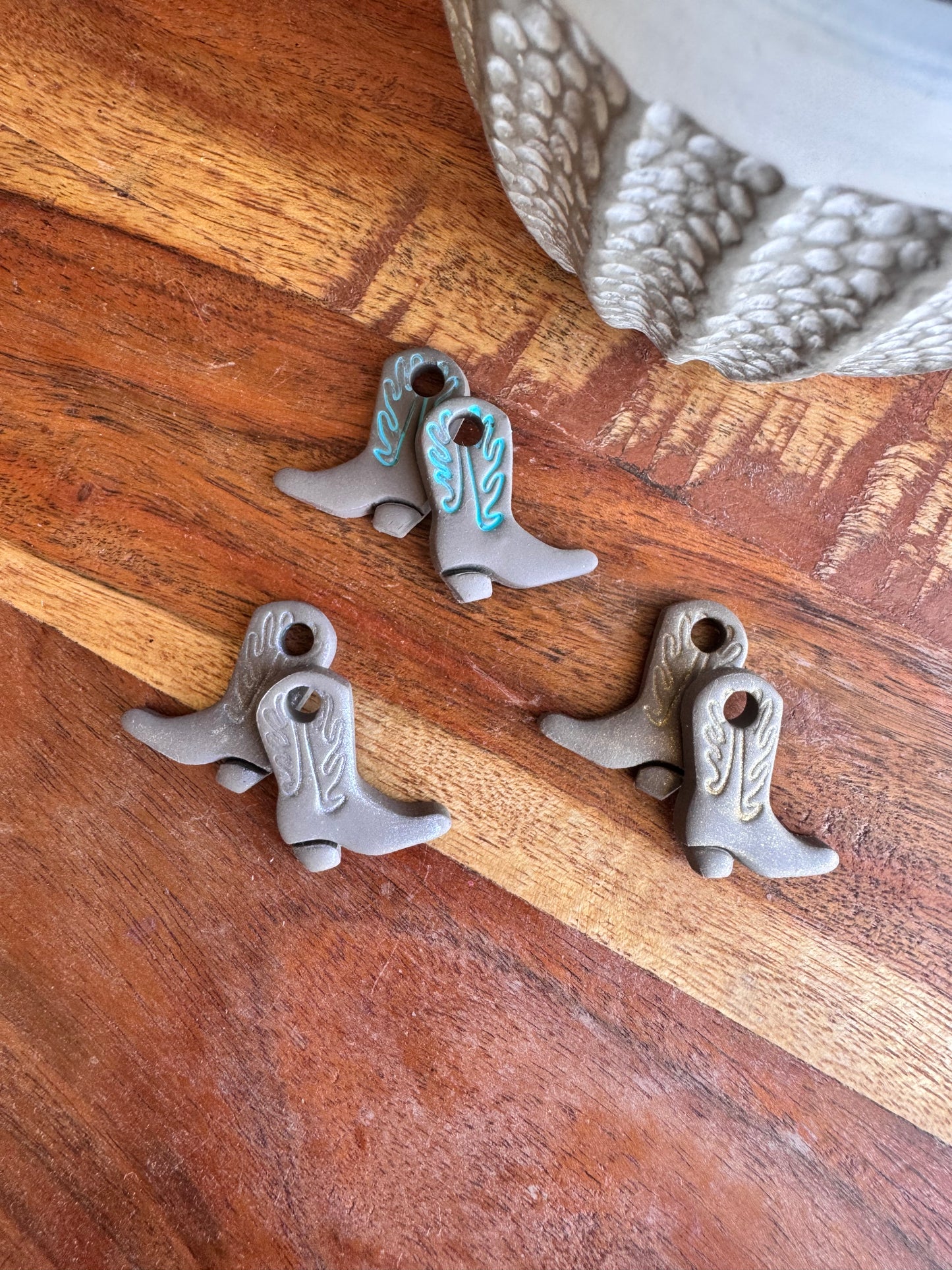 Cowboy Boot Lever Back Hoop Charms