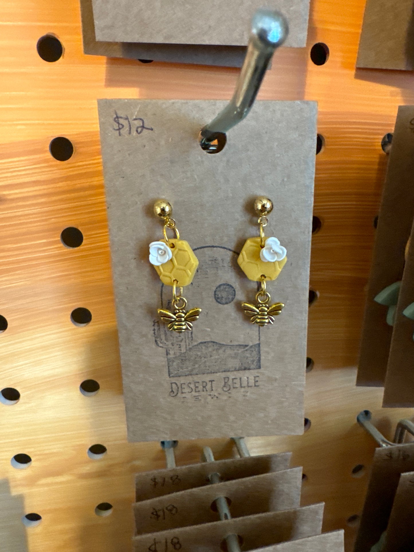 Dainty Honeycomb Earrings