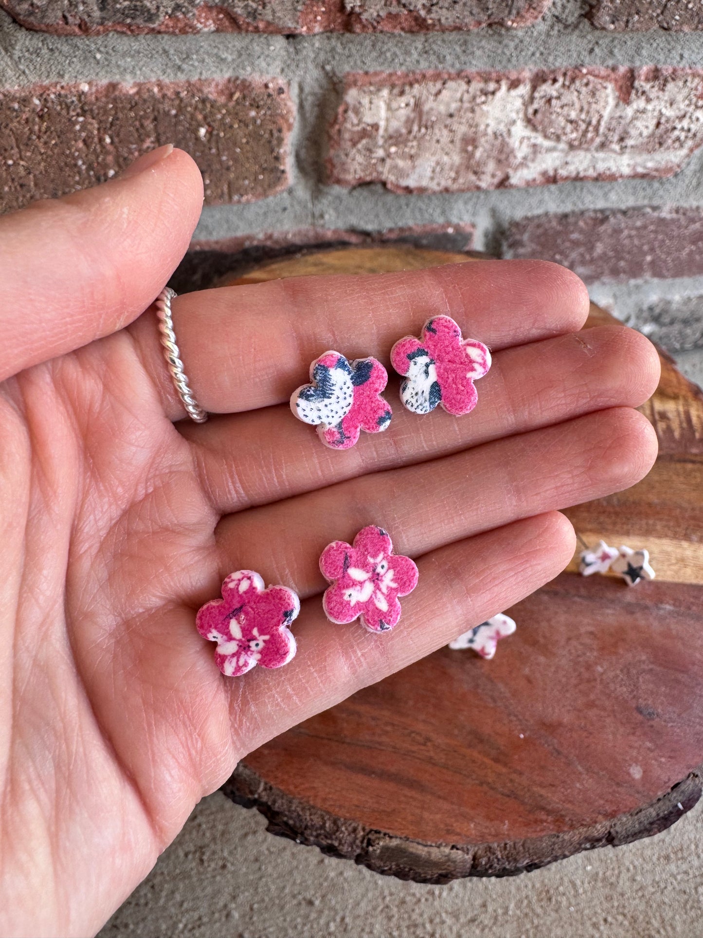 Red White & Blue Clay Earrings