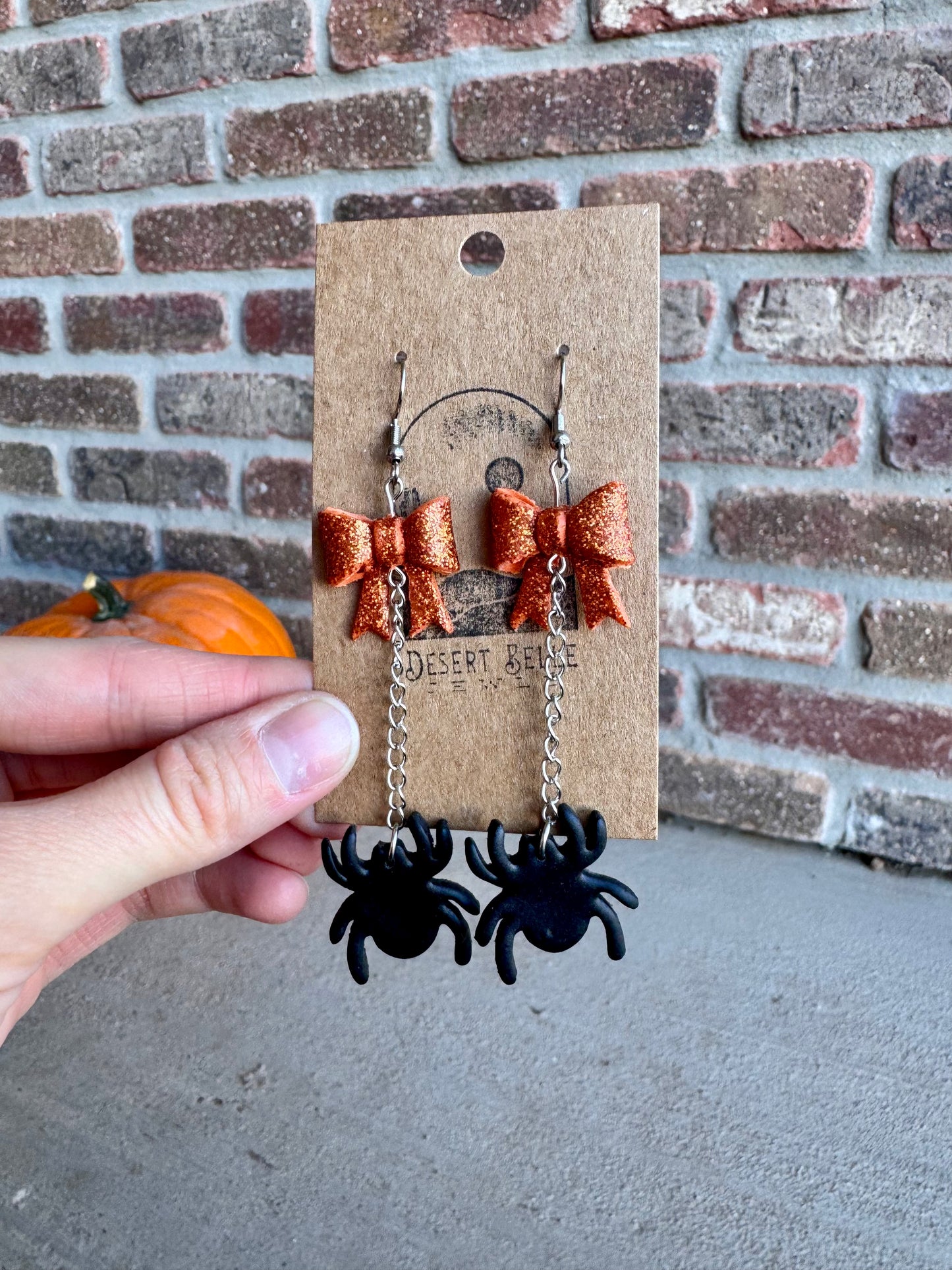 Glitter Bow & Spider Dangles