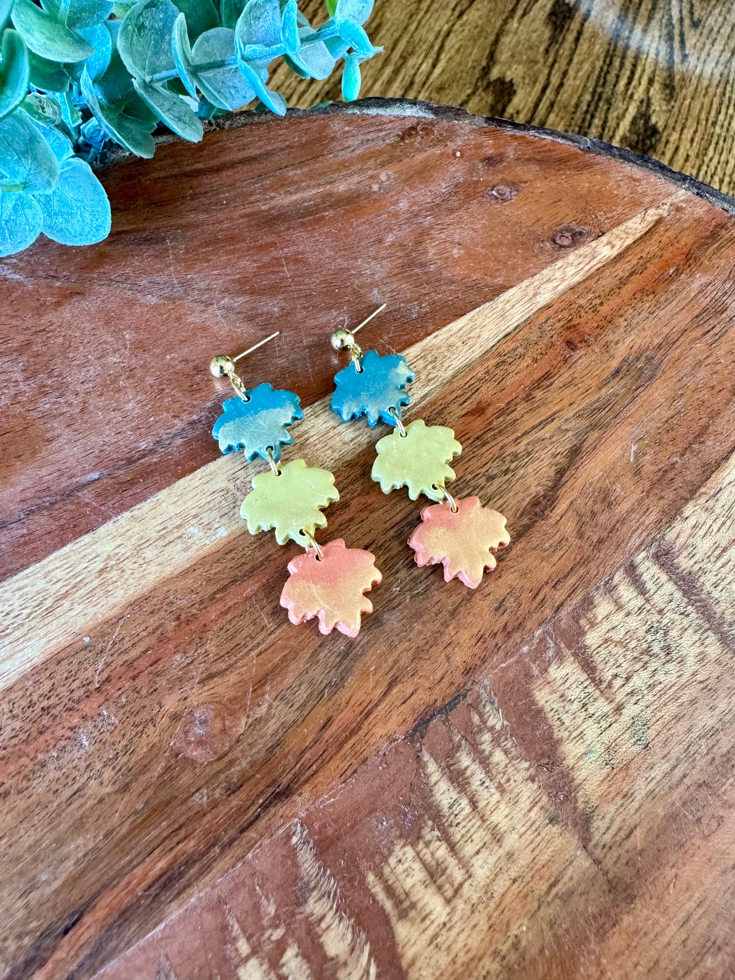 Autumn Leaf Trio Dangles