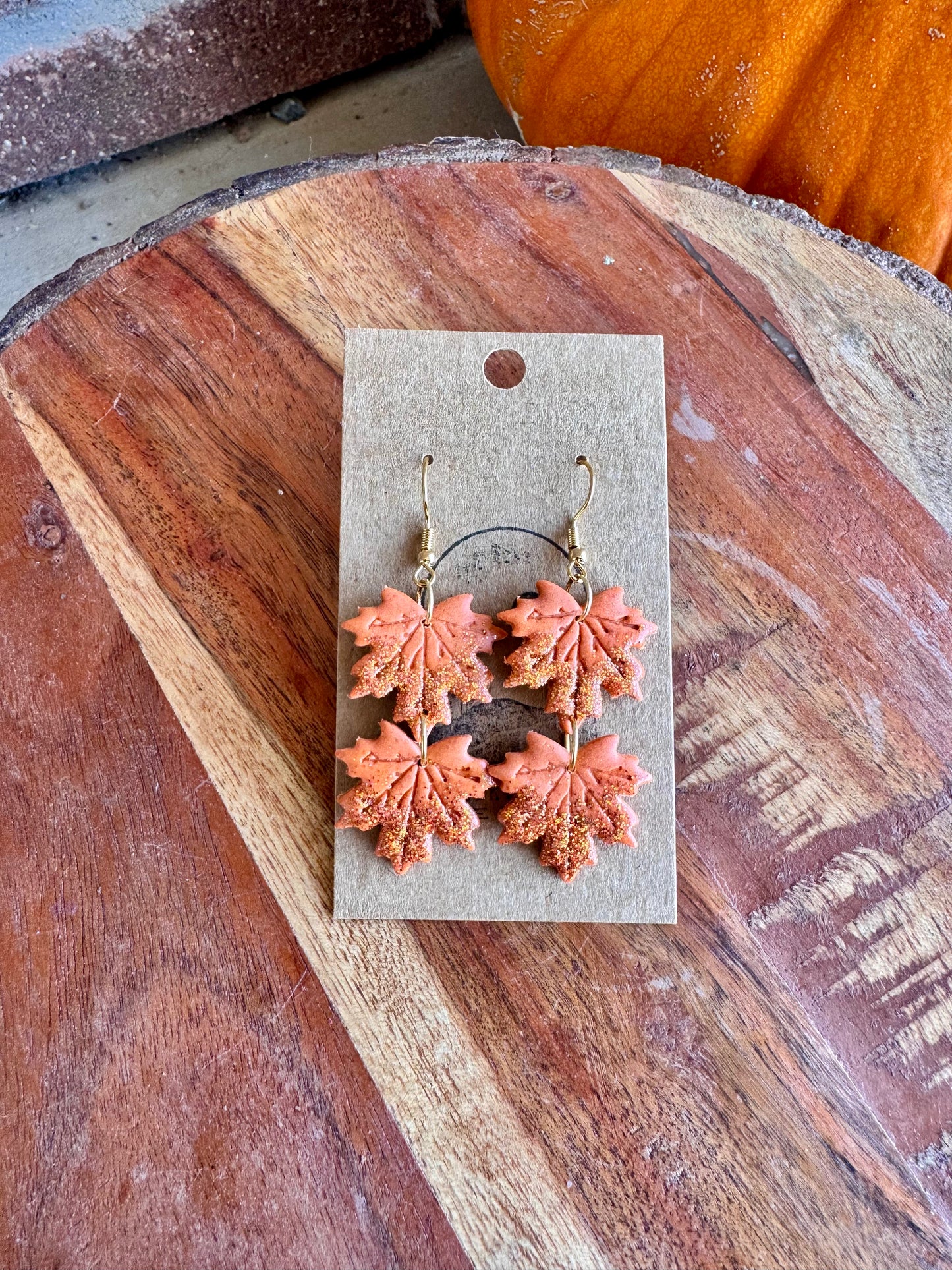 Glittery Leaf Earrings