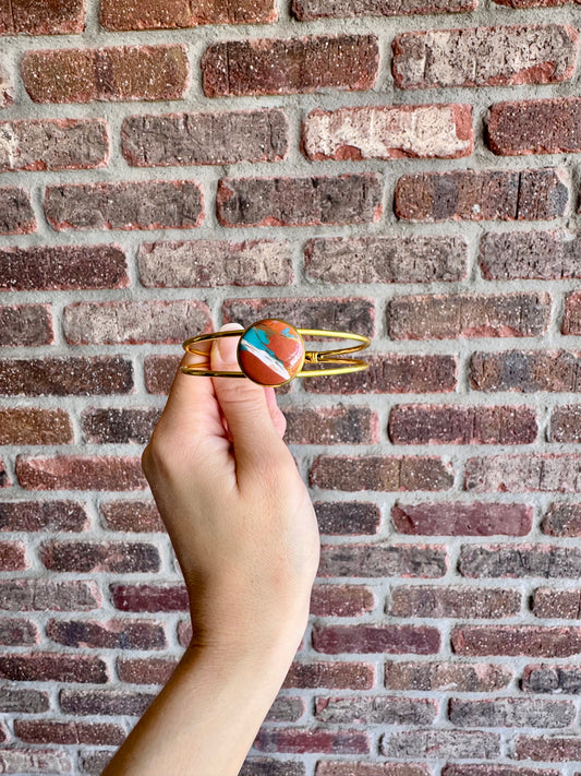 Clay Marbled Cabochon Bangle