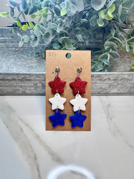 Glitter Star Trio Earrings