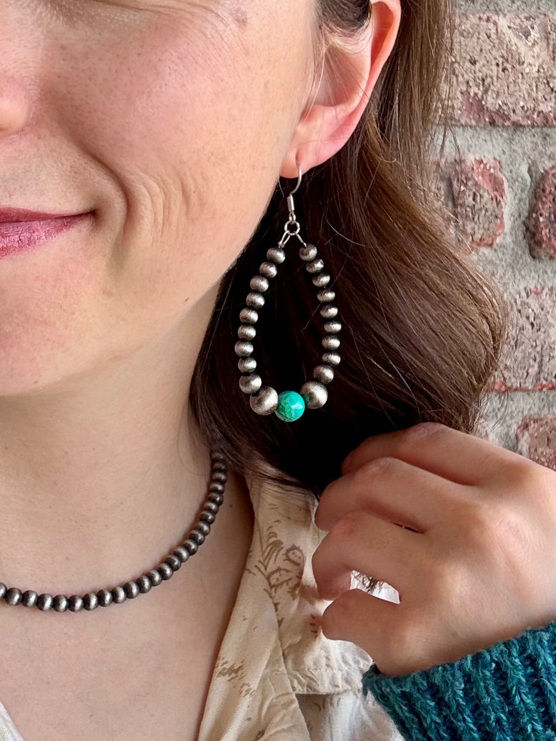 Faux Navajo Pearl Earrings