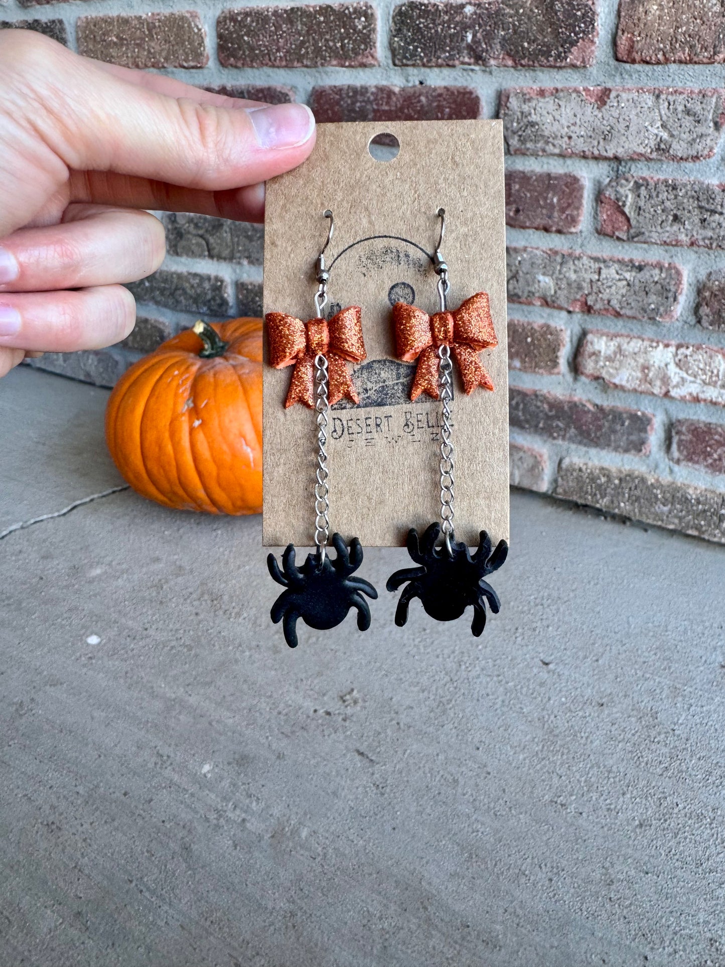 Glitter Bow & Spider Dangles