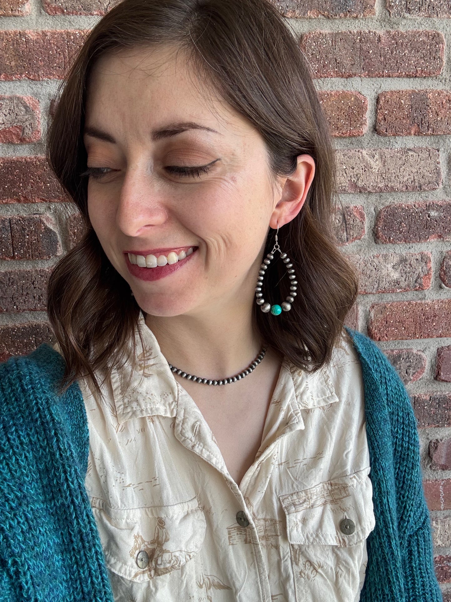 Faux Navajo Pearl Earrings