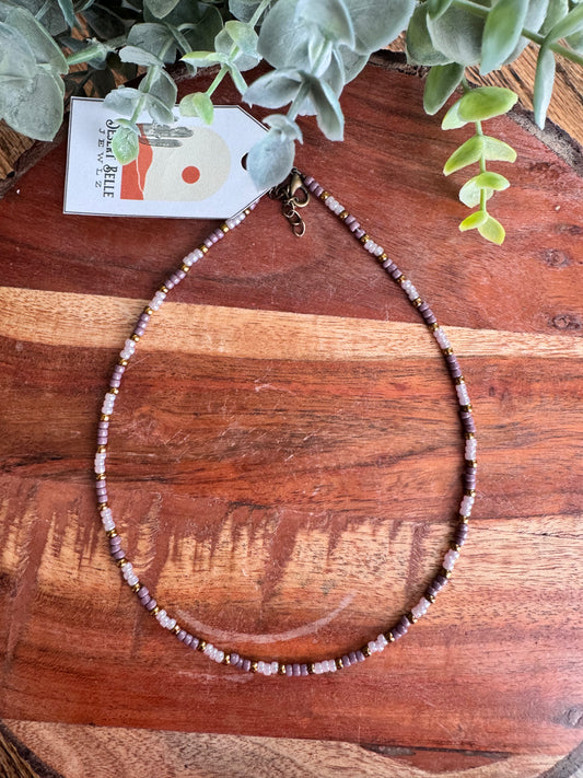 Lavender Seed Bead Choker