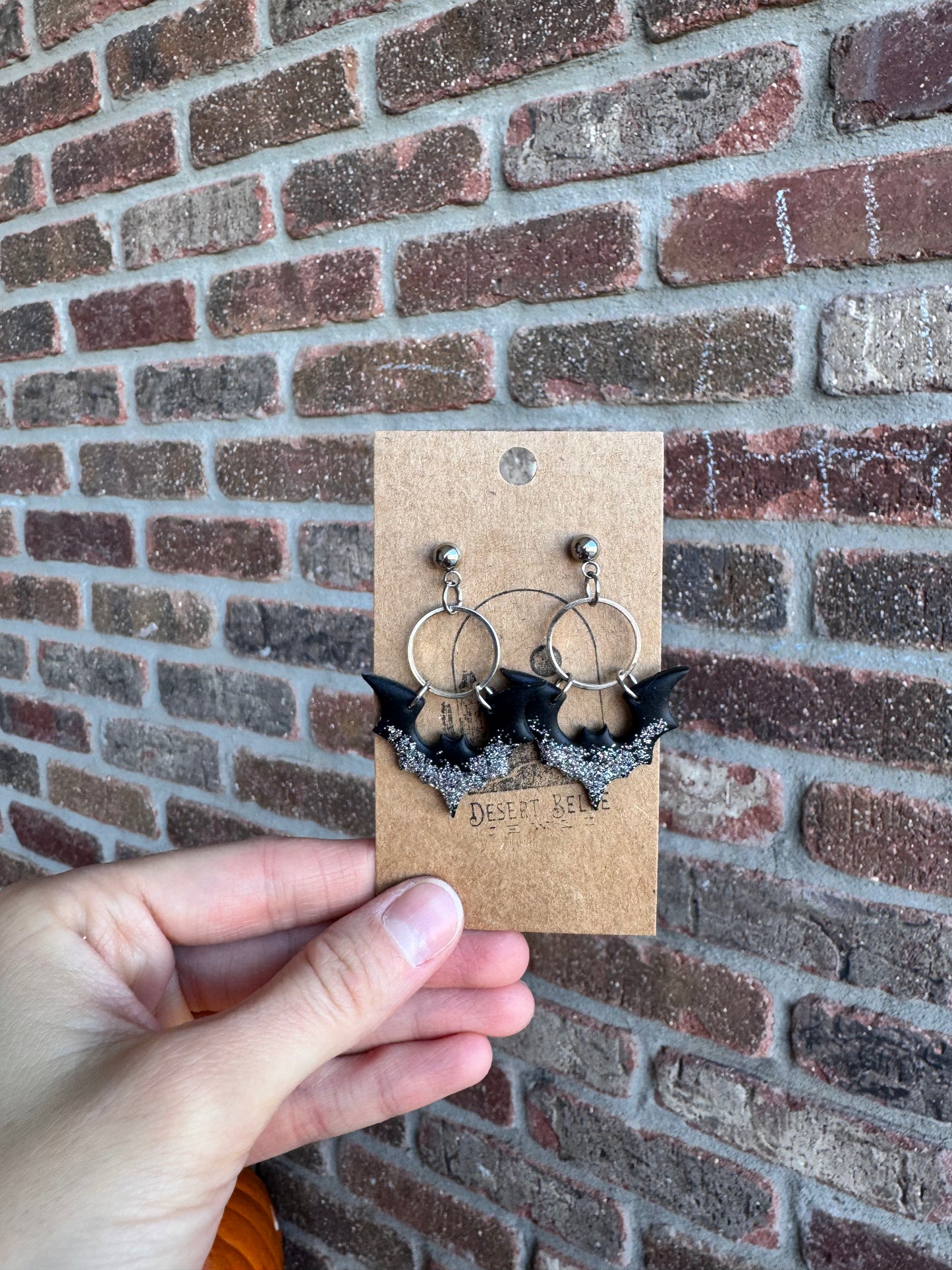 Glitter Bat Earrings