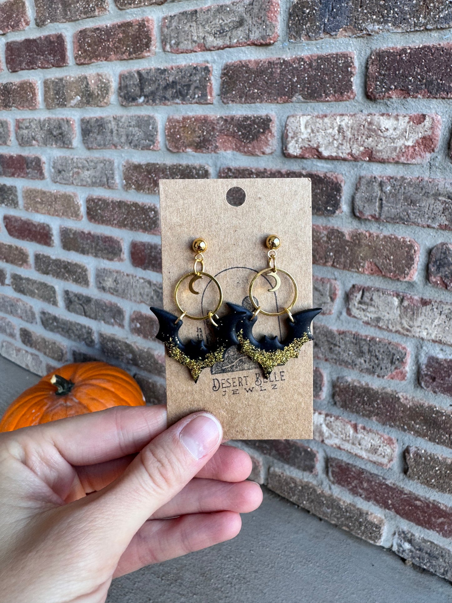 Glitter Bat Earrings