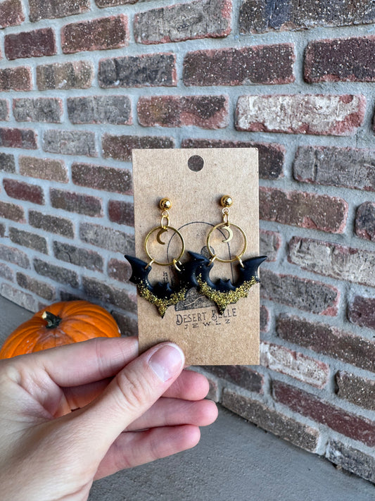 Glitter Bat Earrings