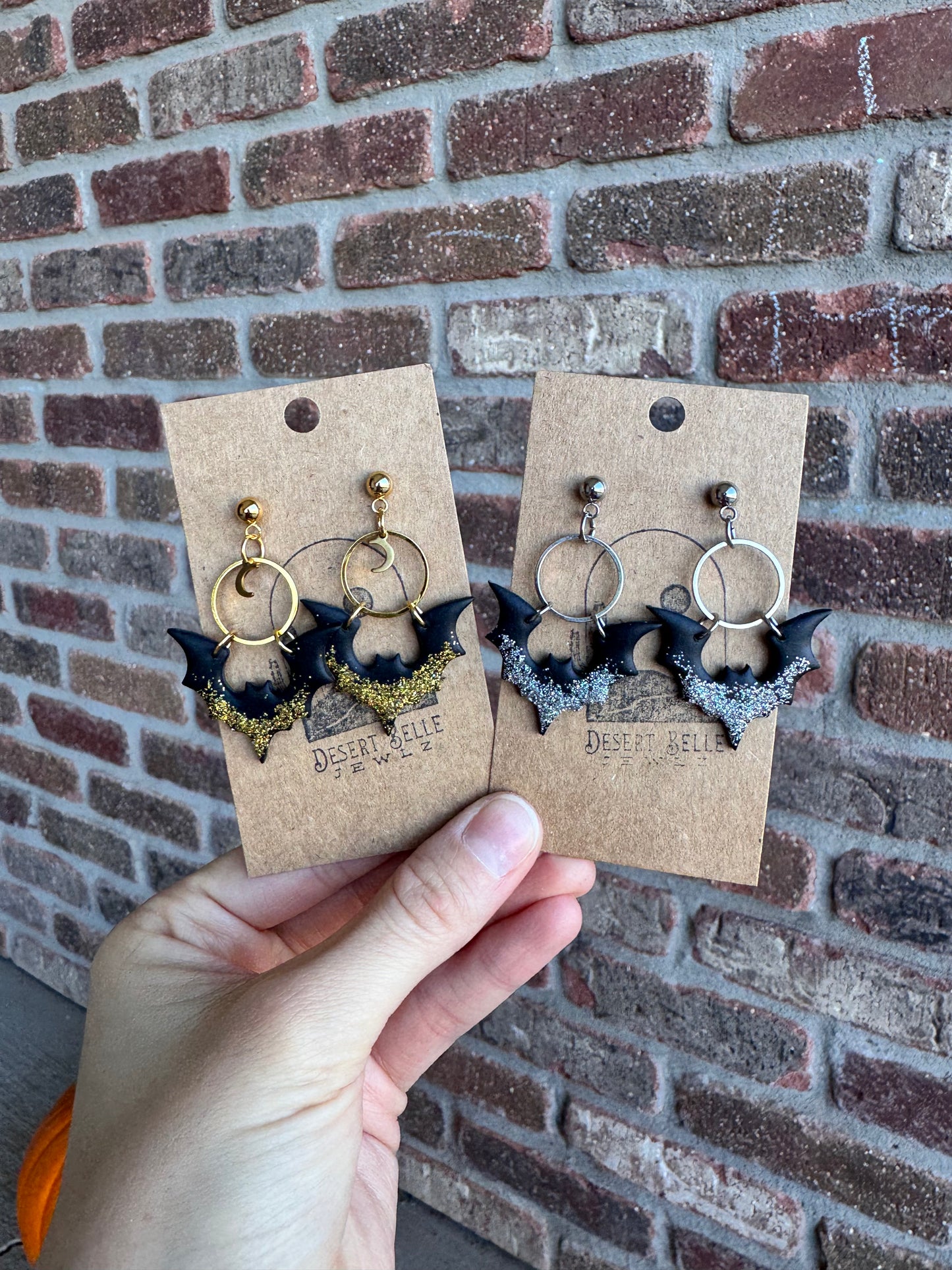 Glitter Bat Earrings