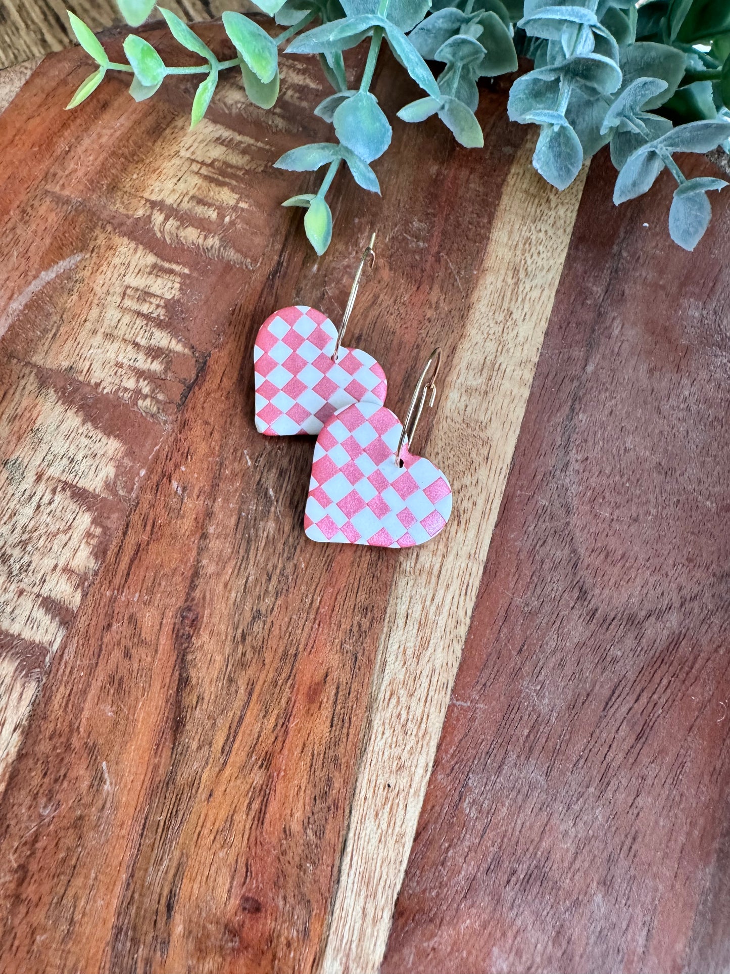 Checkered Heart Hoops