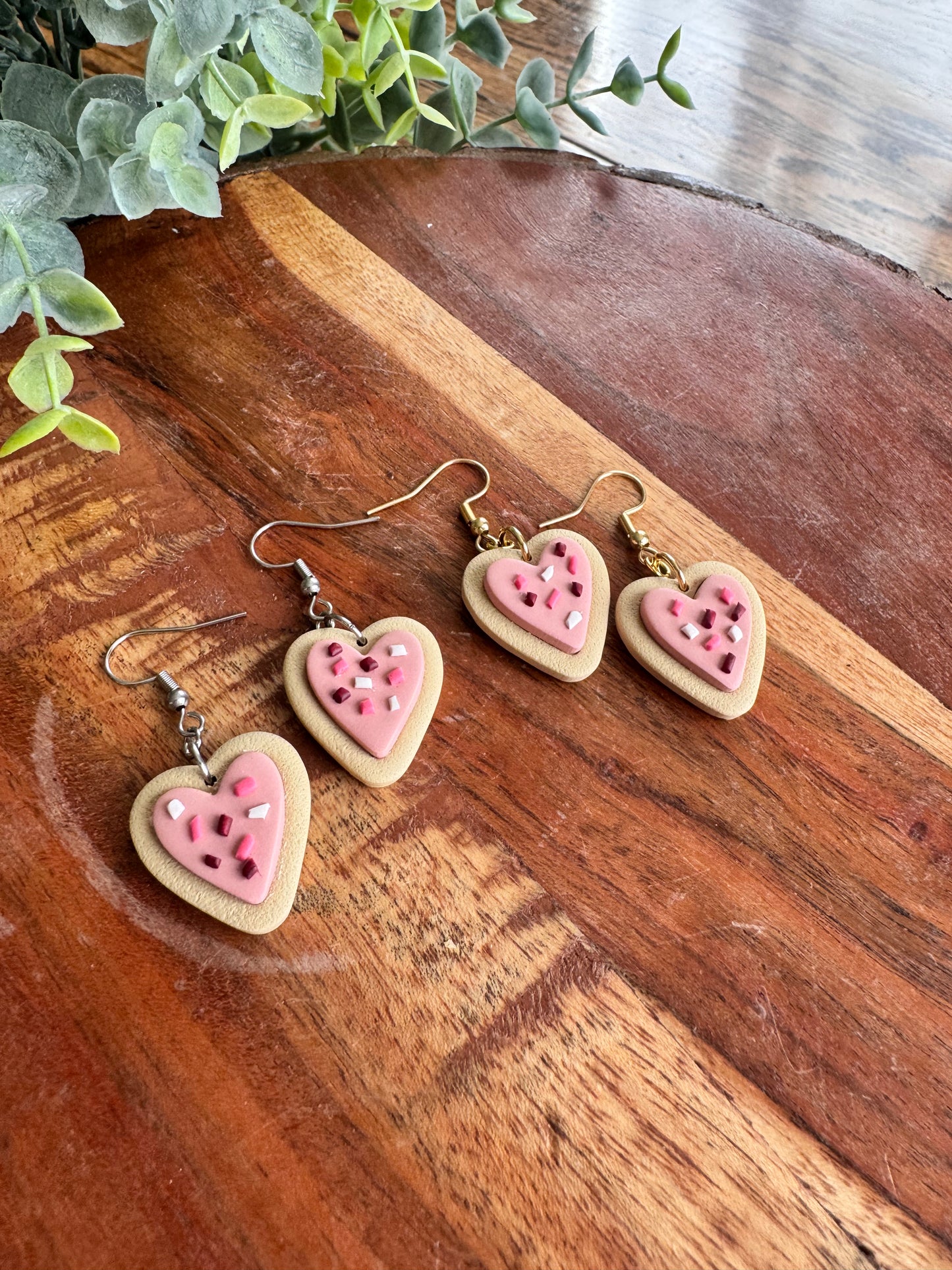 Heart Sugar Cookie Earrings